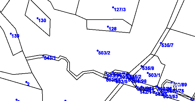 Parcela st. 503/2 v KÚ Dlouhá Lhota u Tábora, Katastrální mapa