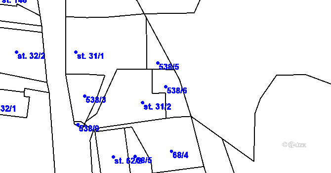 Parcela st. 538/6 v KÚ Dlouhá Lhota u Tábora, Katastrální mapa