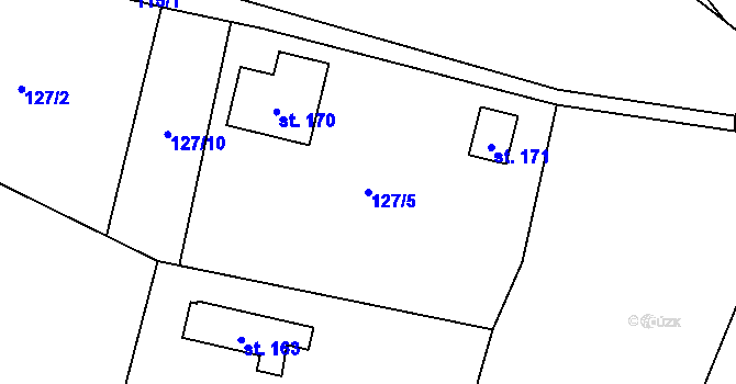 Parcela st. 127/5 v KÚ Dlouhá Lhota u Tábora, Katastrální mapa