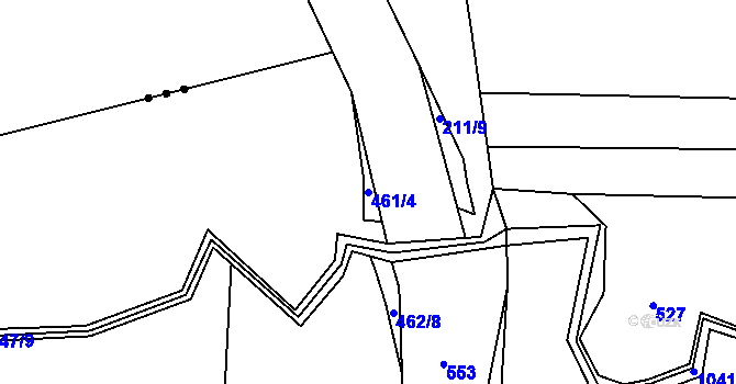 Parcela st. 461/4 v KÚ Dlouhá Lhota u Tábora, Katastrální mapa