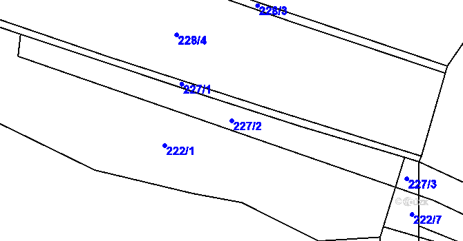 Parcela st. 227/2 v KÚ Dlouhá Lhota, Katastrální mapa