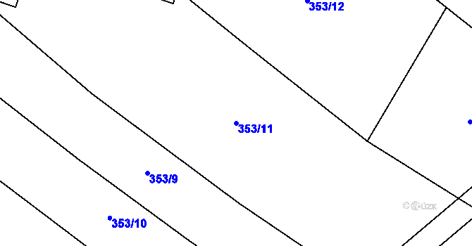Parcela st. 353/11 v KÚ Dlouhá Lhota, Katastrální mapa