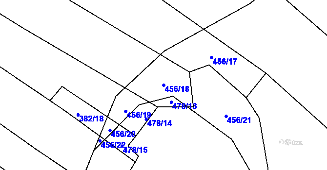 Parcela st. 456/18 v KÚ Dlouhá Lhota, Katastrální mapa