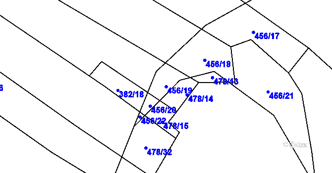 Parcela st. 456/19 v KÚ Dlouhá Lhota, Katastrální mapa