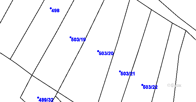 Parcela st. 503/20 v KÚ Dlouhá Lhota, Katastrální mapa