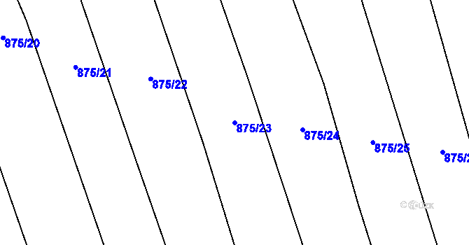 Parcela st. 875/23 v KÚ Dlouhá Lhota, Katastrální mapa