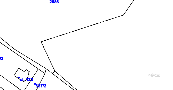 Parcela st. 622/2 v KÚ Dlouhá Lomnice, Katastrální mapa