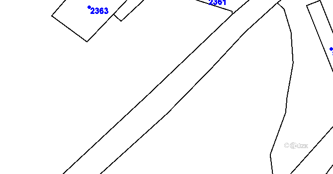 Parcela st. 2303/2 v KÚ Dlouhá Lomnice, Katastrální mapa