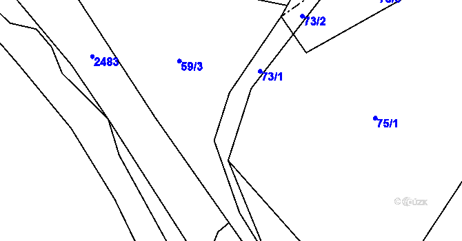 Parcela st. 73 v KÚ Dlouhá Lomnice, Katastrální mapa