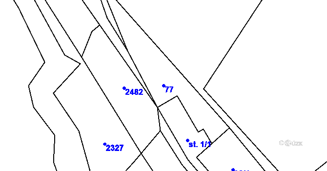 Parcela st. 77 v KÚ Dlouhá Lomnice, Katastrální mapa