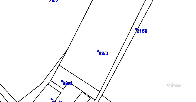 Parcela st. 98/3 v KÚ Dlouhá Lomnice, Katastrální mapa