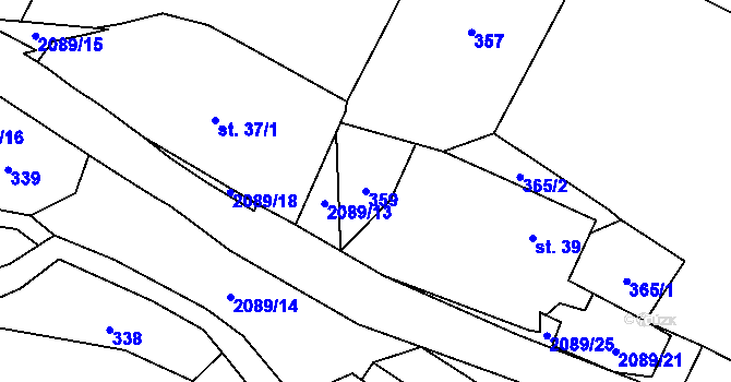 Parcela st. 359 v KÚ Dlouhá Lomnice, Katastrální mapa