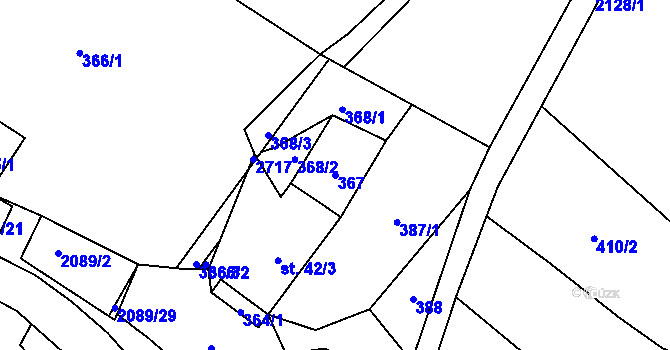 Parcela st. 367 v KÚ Dlouhá Lomnice, Katastrální mapa