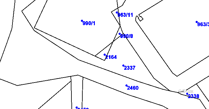 Parcela st. 2164 v KÚ Dlouhá Lomnice, Katastrální mapa