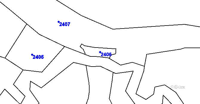 Parcela st. 2406 v KÚ Dlouhá Lomnice, Katastrální mapa