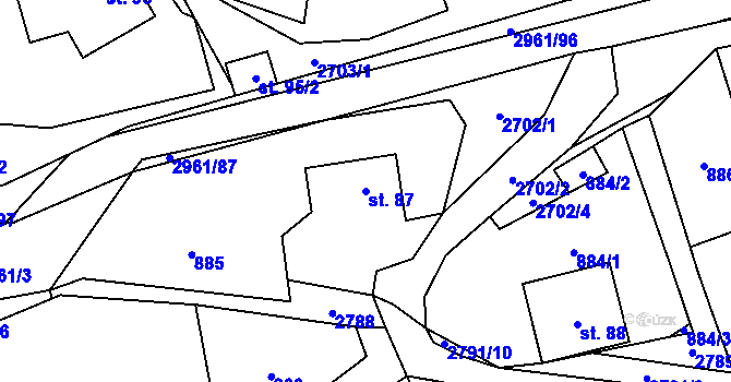Parcela st. 87 v KÚ Dlouhá Loučka, Katastrální mapa