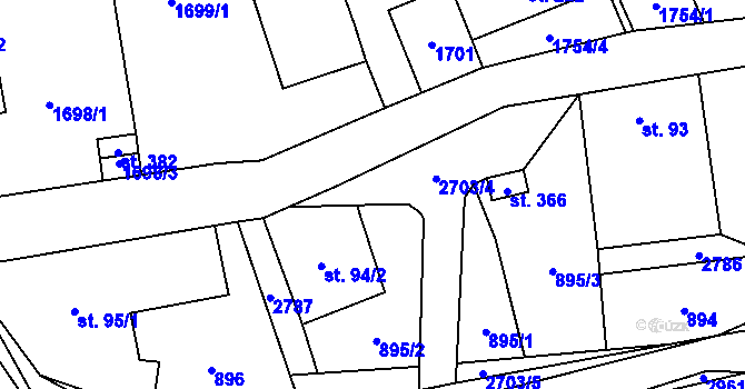 Parcela st. 94/1 v KÚ Dlouhá Loučka, Katastrální mapa