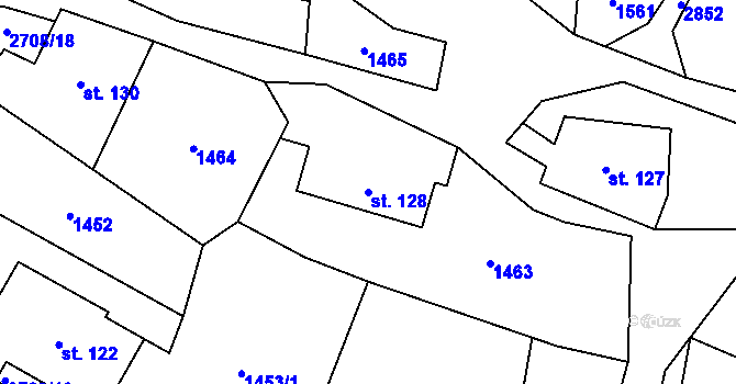 Parcela st. 128 v KÚ Dlouhá Loučka, Katastrální mapa