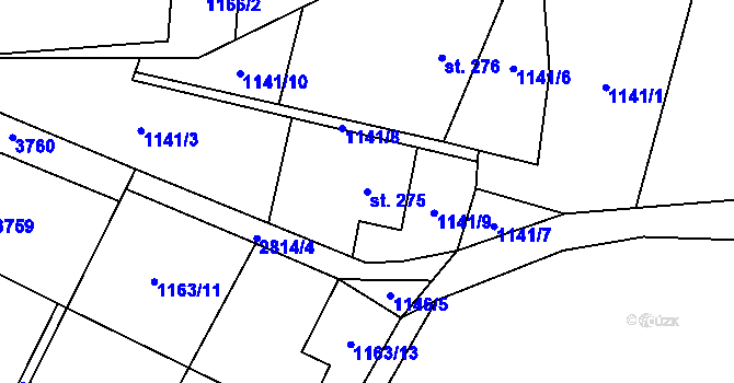 Parcela st. 275 v KÚ Dlouhá Loučka, Katastrální mapa