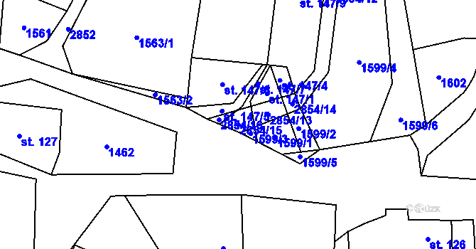 Parcela st. 2854/15 v KÚ Dlouhá Loučka, Katastrální mapa