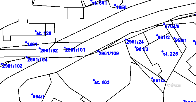 Parcela st. 2961/109 v KÚ Dlouhá Loučka, Katastrální mapa