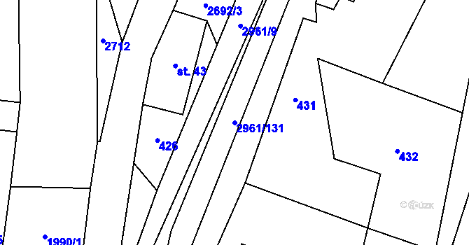 Parcela st. 2961/131 v KÚ Dlouhá Loučka, Katastrální mapa