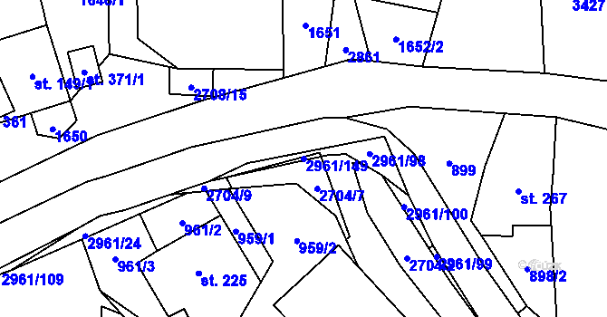 Parcela st. 2961/149 v KÚ Dlouhá Loučka, Katastrální mapa