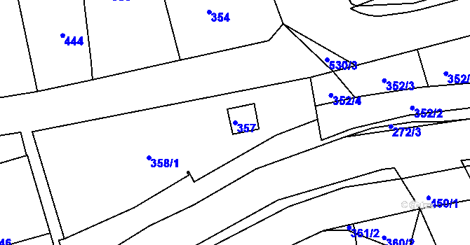 Parcela st. 357 v KÚ Dolní Dlouhá Loučka, Katastrální mapa