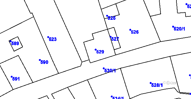 Parcela st. 529 v KÚ Dolní Dlouhá Loučka, Katastrální mapa