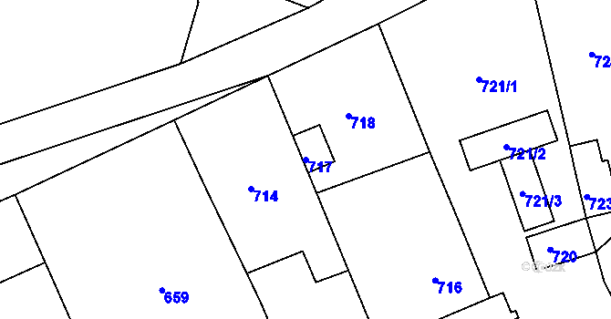 Parcela st. 717 v KÚ Dolní Dlouhá Loučka, Katastrální mapa