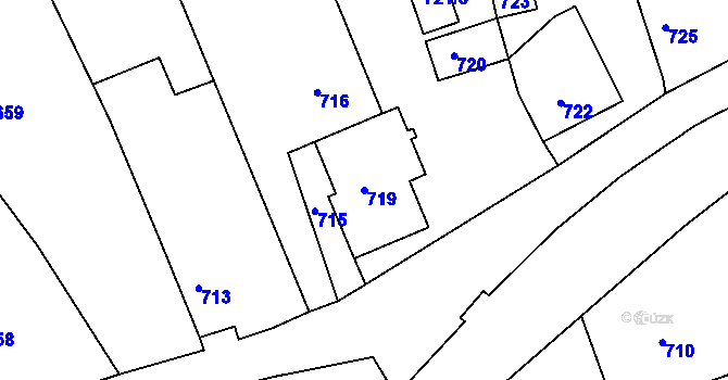 Parcela st. 719 v KÚ Dolní Dlouhá Loučka, Katastrální mapa