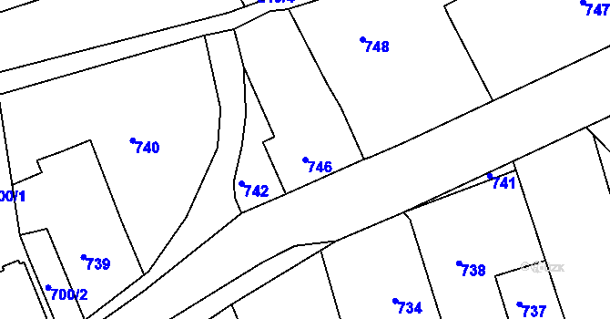 Parcela st. 746 v KÚ Dolní Dlouhá Loučka, Katastrální mapa