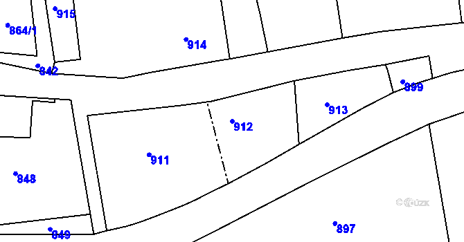 Parcela st. 912 v KÚ Dolní Dlouhá Loučka, Katastrální mapa