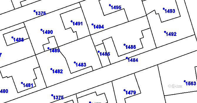 Parcela st. 1485 v KÚ Dolní Dlouhá Loučka, Katastrální mapa