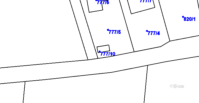 Parcela st. 777/10 v KÚ Dolní Dlouhá Loučka, Katastrální mapa