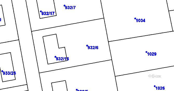 Parcela st. 932/6 v KÚ Dolní Dlouhá Loučka, Katastrální mapa