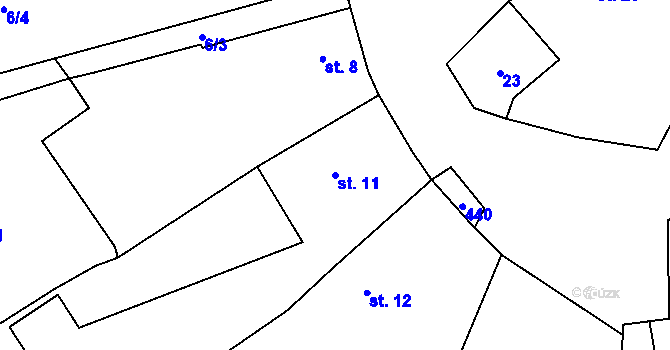 Parcela st. 11 v KÚ Křivá, Katastrální mapa