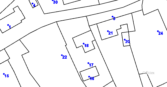Parcela st. 18 v KÚ Plinkout, Katastrální mapa