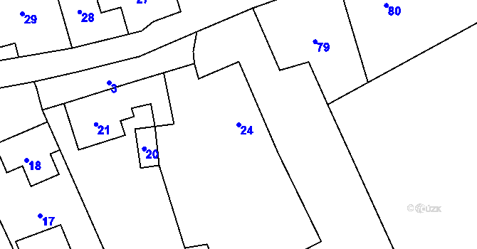 Parcela st. 24 v KÚ Plinkout, Katastrální mapa