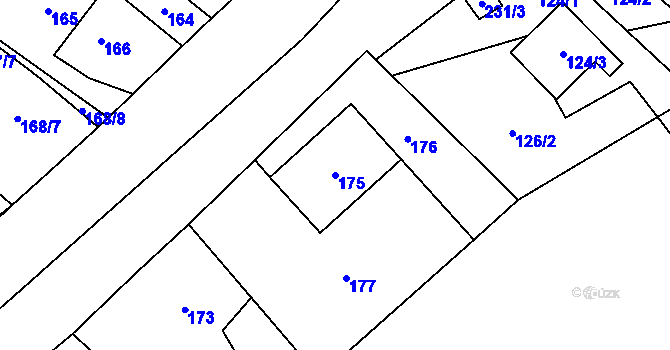 Parcela st. 175 v KÚ Plinkout, Katastrální mapa