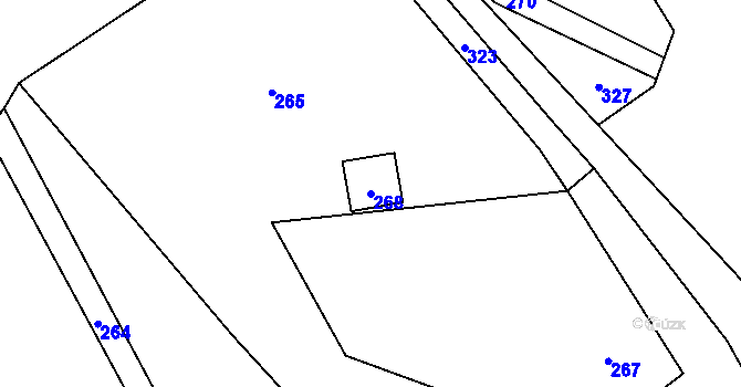 Parcela st. 268 v KÚ Plinkout, Katastrální mapa