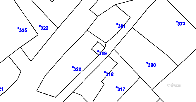 Parcela st. 319 v KÚ Plinkout, Katastrální mapa