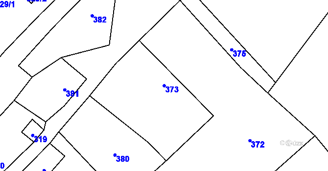 Parcela st. 373 v KÚ Plinkout, Katastrální mapa