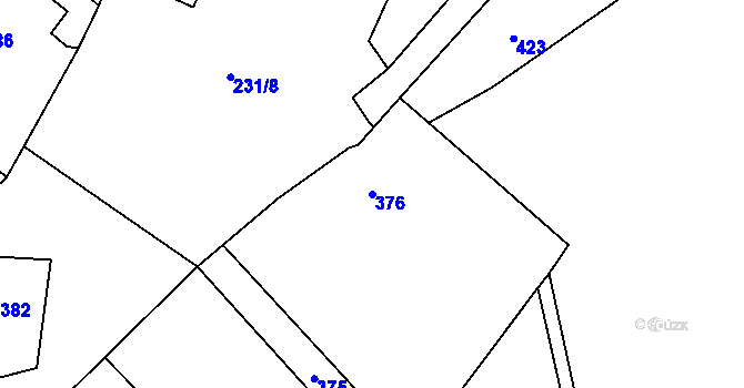 Parcela st. 376 v KÚ Plinkout, Katastrální mapa