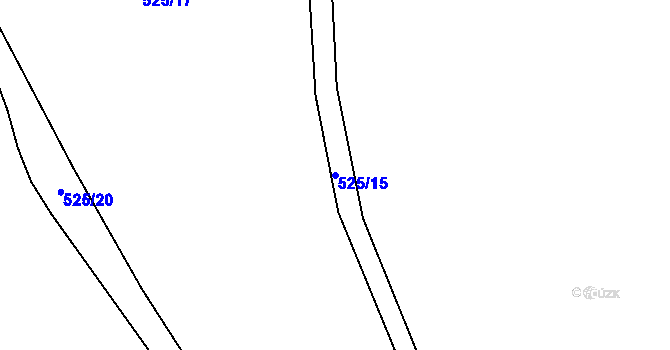Parcela st. 525/15 v KÚ Dlouhá Stráň, Katastrální mapa