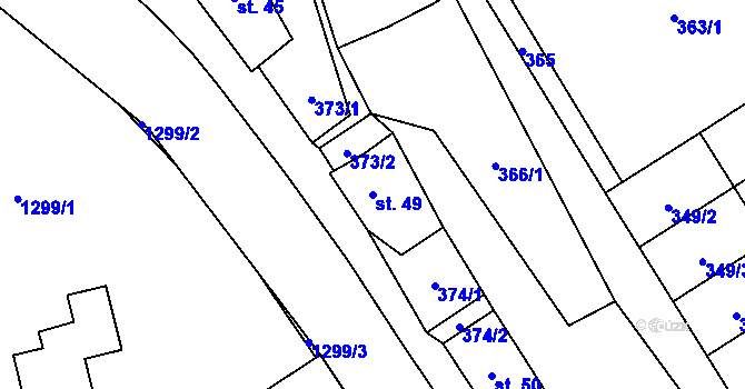 Parcela st. 49 v KÚ Dlouhá Třebová, Katastrální mapa