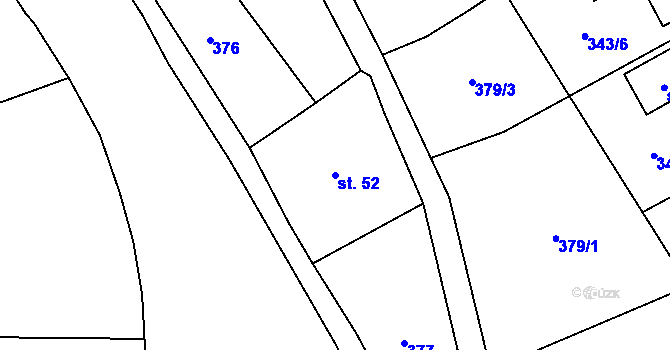 Parcela st. 52 v KÚ Dlouhá Třebová, Katastrální mapa