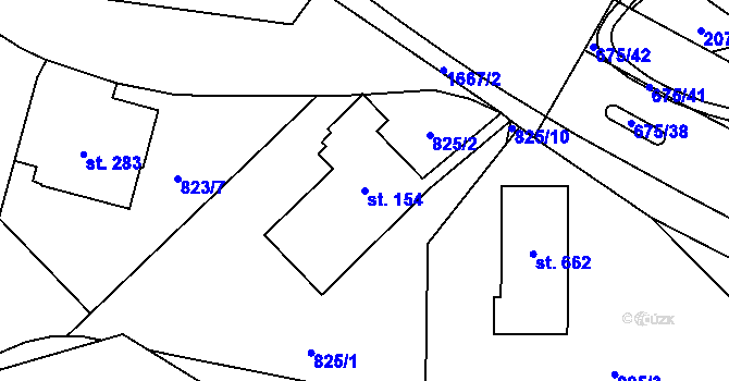Parcela st. 154 v KÚ Dlouhá Třebová, Katastrální mapa