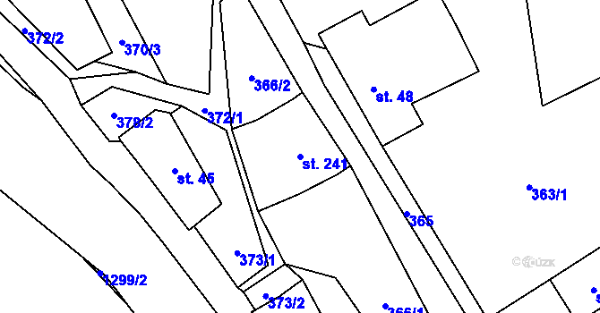 Parcela st. 241 v KÚ Dlouhá Třebová, Katastrální mapa