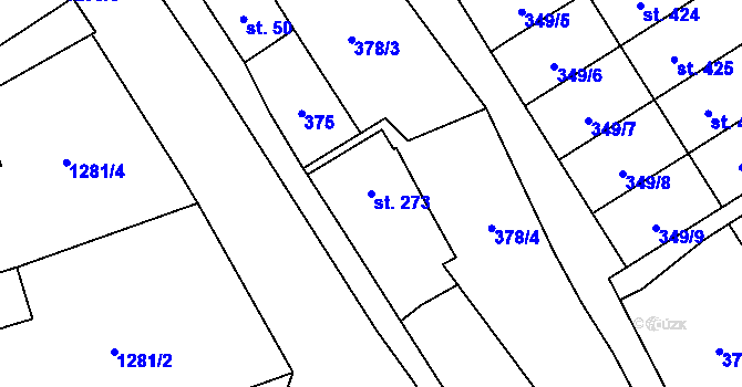 Parcela st. 273 v KÚ Dlouhá Třebová, Katastrální mapa